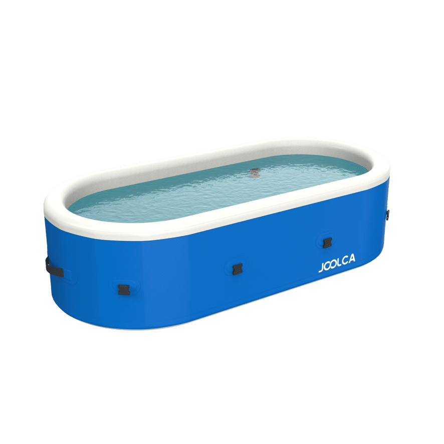 A large inflatable Hot tub with Joolca branding 