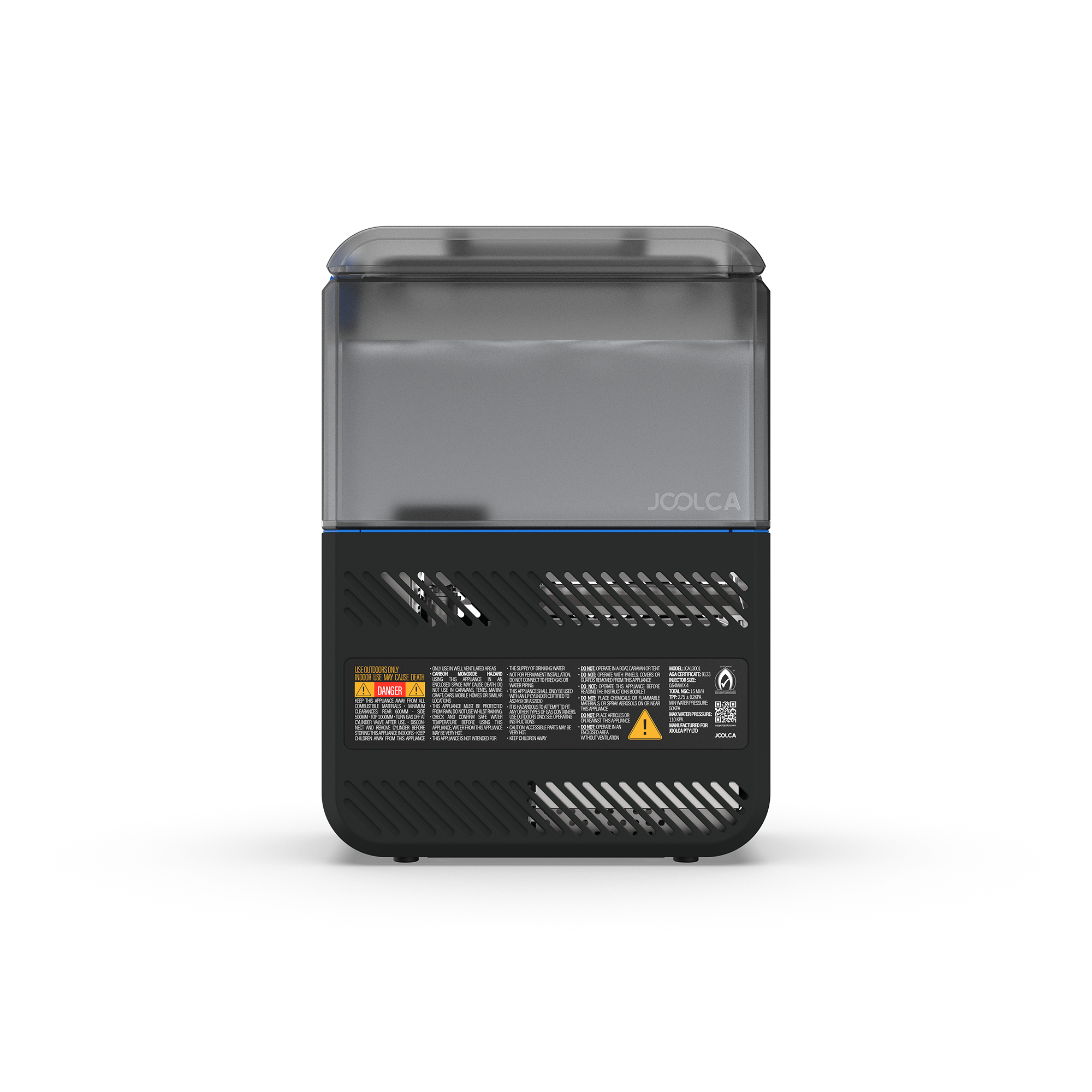 HOTTAP Go rear view with safety and specification labels