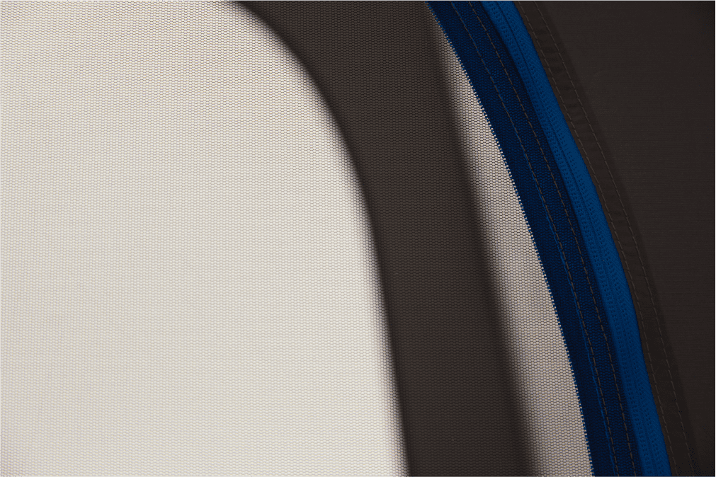 A close up of the fine fabric as a fly screen