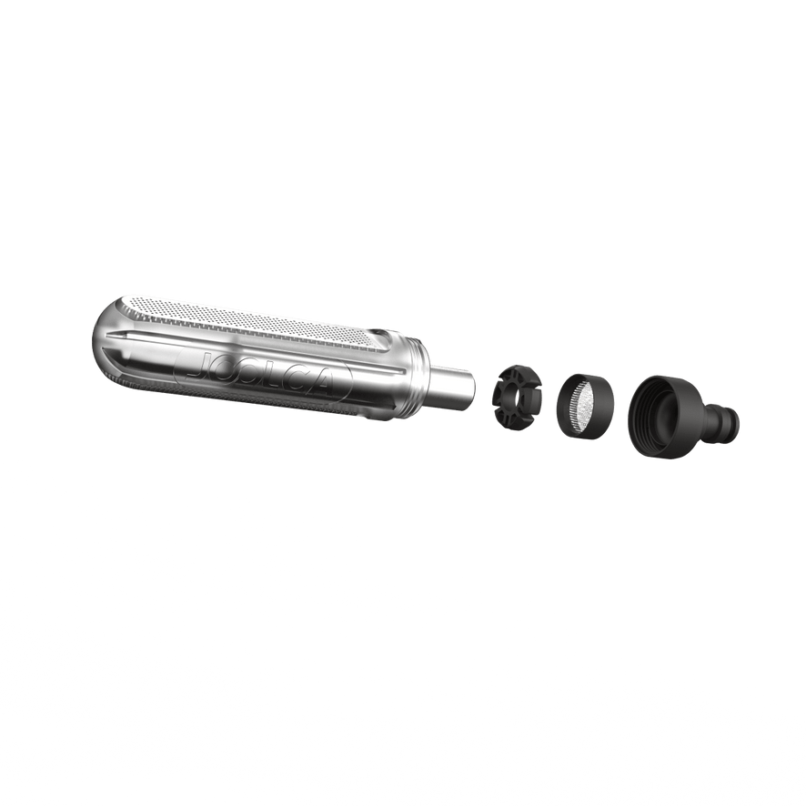 A water filter separated into parts showing it's internals