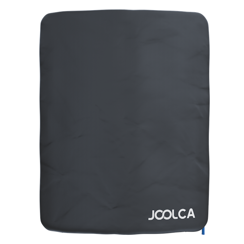 A front on view of a cover for a portable hot water heater with Joolca branding written on the front