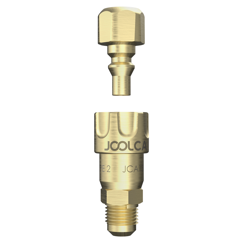 GasKnect Coupling Set: male and female brass quick-connect gas fittings