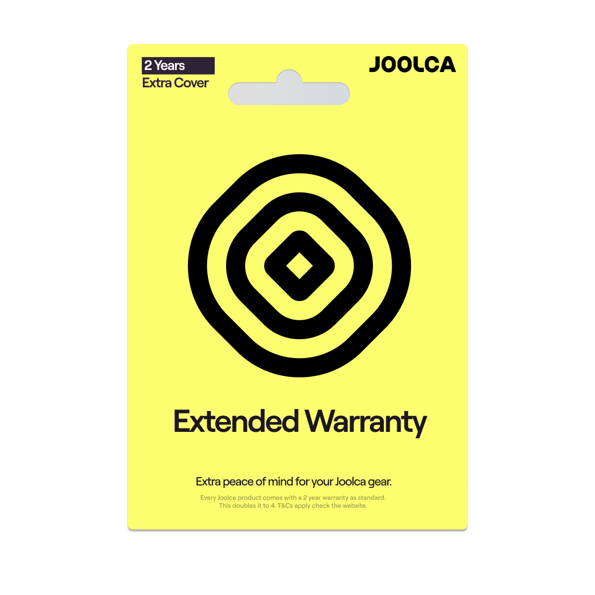 Joolca Extended Warranty card, 2 years of extra cover for your Joolca gear