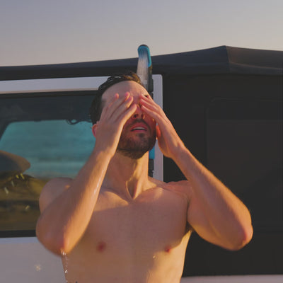 HOTTAP Go portable hot water system in use outdoors