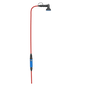A portable shower head attached to a hose