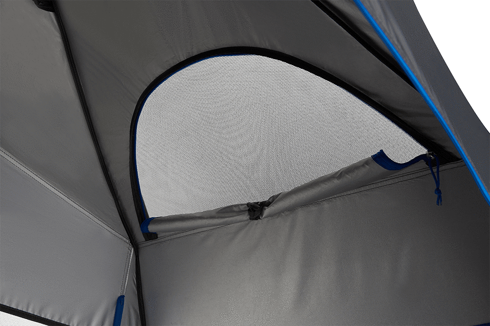 An inside shot looking up to the roof of a tent